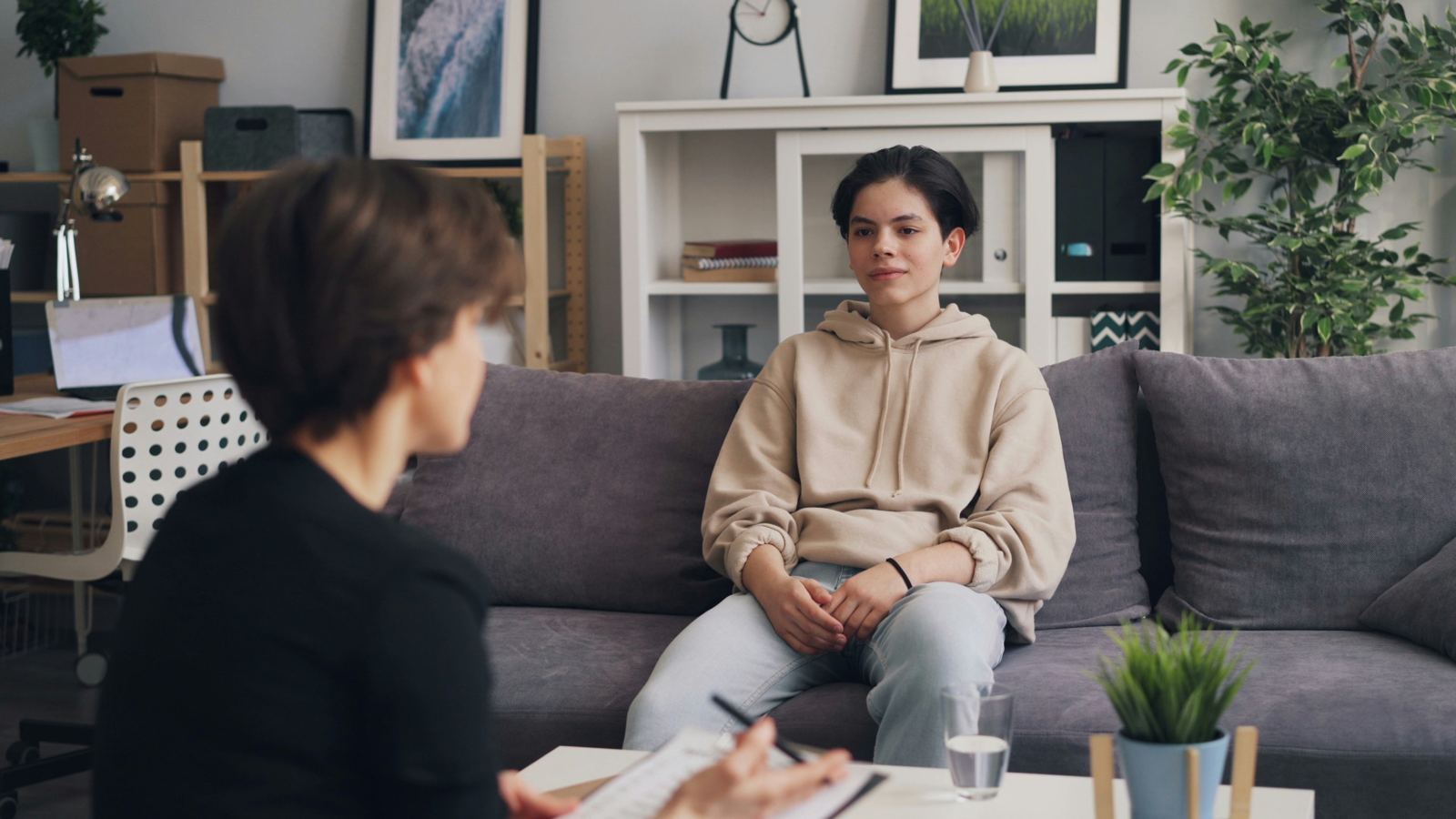A young person in a counselling session
